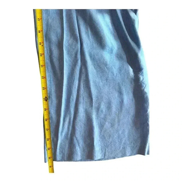 INC International Concepts blue linen blend wide leg Pants Chambray 8 - Picture 11 of 16